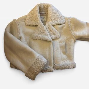 Abercrombie & Fitch Beige Shearling Jacket